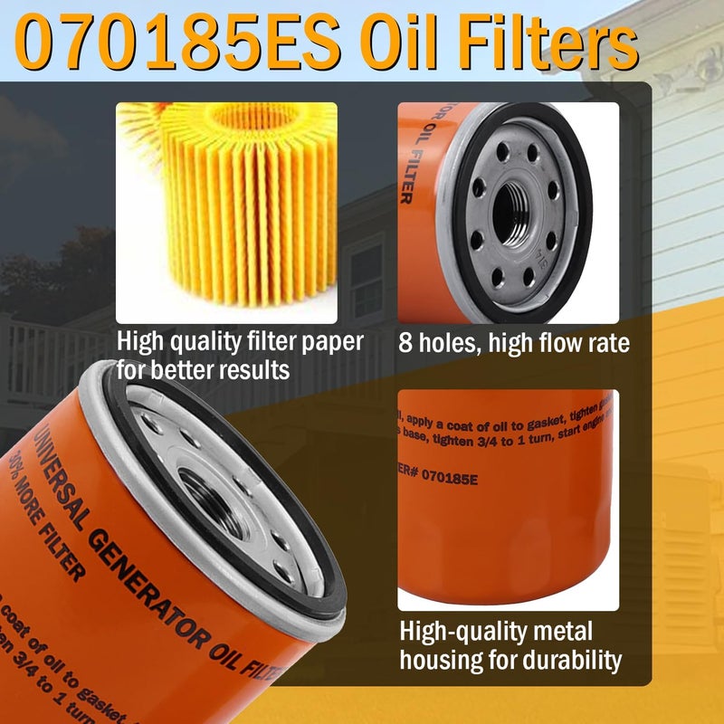 Qagea 070185ES Oil Filters Compatible with Generac Engines 8-24kw Guardian Portable Outdoor Generator 760cc 990cc Replaces 070185E 70185 (2 Pack) - Image 3